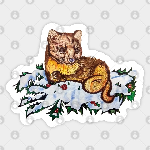 Pine Marten Sticker by mariasibireva